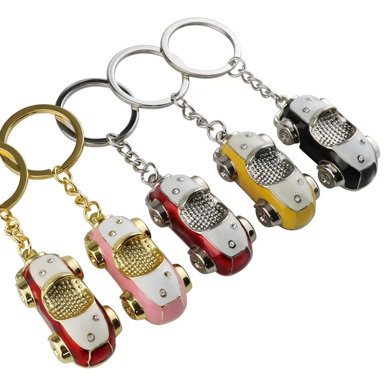 XunXin 3D Car Keychain Vintage Car Metal Key Chain Promotional Gift Keychain Racing Keyring Convertible Car Model Truck Keychain