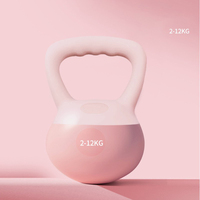 Kettlebell Kustom Kustom Perlengkapan Olahraga Pasir Baja Merah Muda Kettlebell