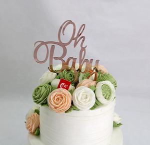 Nouvelle Arrivée Rose Or Acrylique Joyeux Anniversaire <span class=keywords><strong>Oh</strong></span> Bébé Gâteau Topper Pour Bébé Douche Décoration De Gâteau De Fête D'anniversaire - Product Image 5