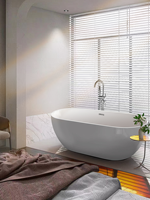 Baignoire autoportante moderne de luxe en acrylique de style hôtel européen de taille adulte avec fonction de trempage et égouttoir