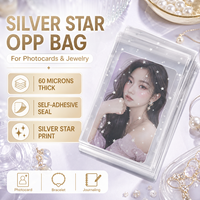 100 pochettes refermables transparentes en BOPP blanc nacré avec logo personnalisé pour l'emballage de cartes d'idoles