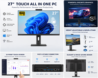 Computadora Todo en Uno Táctil de 27 Pulgadas, I5/I7, Gráficos Dedicados, Altura Ajustable, Computadora de Escritorio Pivotante, OEM