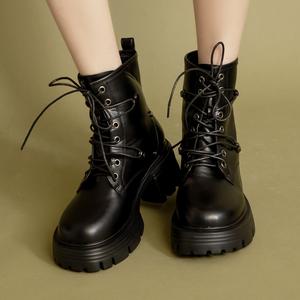 Botines de Plataforma con Tacón Grueso para Mujer, Plantilla de Cuero con Soporte - Product Image 6