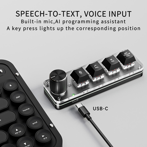 Macropad con Cable y Perilla de Precisión, Teclado Mecánico de 4 Teclas, Herramienta Programable de Una Mano para Edición de Video y <span class=keywords><strong>Photoshop</strong></span> - Product Image 2