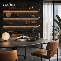 OPPOLIA Meubles de cuisine haut de gamme sur mesure en bois naturel avec îlot en pierre, mobilier de cuisine ouverte, projet de développement de penthouse de luxe