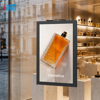 Layar Digital Signage Iklan Toko 43 Inch, Gantung Plafon, Dua Sisi, Android 9, 16 Rasio Potret