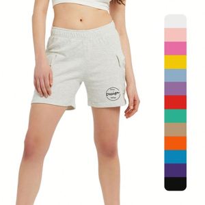 Pantalones cortos deportivos informales de verano para mujer, pantalones cortos transpirables para gimnasio, pantalones cortos de Yoga con logotipo personalizado para mujer - Product Image 1
