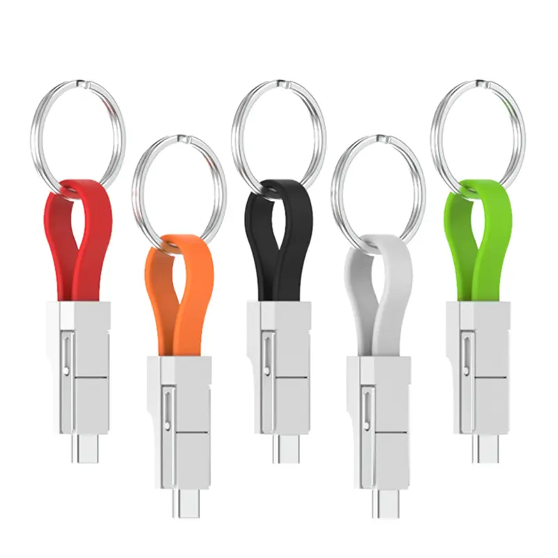 Promotional Magnetic sync charger Usb Charge Cable Corporate Gifts Magnet Cable with carrying keyring 4 in 1 Charge Line