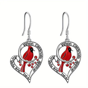 Orecchini Pendenti a Forma di Cuore Magpie per Donne, Gioielli Unici e Carini per l'Uso Quotidiano - Product Image 1