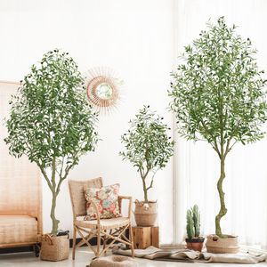Xuyên biên giới thương mại nhựa nhân tạo Cây Ô Liu chậu cây tháo rời thân thiện với môi cao mô phỏng lá - Product Image 1