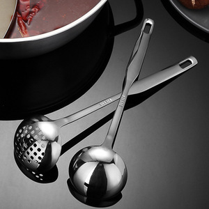 AkL Stainless Steel Ladle 304 Soup Strainer Large Capacity Commercial Kitchen <b>Serving</b> <b>Spoon</b> - Product Image 4