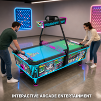 Table de jeu de hockey sur air de football à monnayeur pour 2 joueurs avec lumières LED, garantie 1 an, version anglaise, pour centre de divertissement
