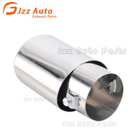 Knalpot lurus mobil, ujung knalpot Stainless Steel perak ujung 2.5 "Inlet Oval