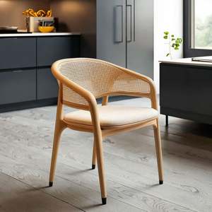 Silla de Comedor de Estilo Nórdico Moderno, Estructura de Madera Maciza, Respaldo con Cojín Acolchado, Asiento con Cojín, Ecológica, Duradera, Muebles para el Hogar y la Oficina - Product Image 6