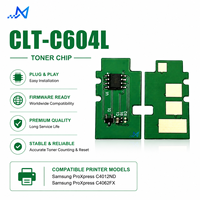 Chip de Tóner Samsung CLT-C604L Compatible con Impresoras ProXpress C4012ND C4062FX, Chip de Reinicio de Cartucho
