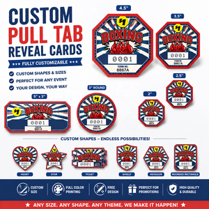 New Design One Windows Custom Different Shape Pull Tab Card Unique Codes Numbers Double Sided Break Open Tickets - Product Image 6