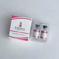 Boîte en papier pliable personnalisée pour flacons avec plateau en plastique, logo personnalisé, finition brillante UV holographique en relief, pour ensemble de peptides 3ml 10ml