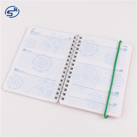 Vente en gros Agenda quotidien personnalisé non daté A6 Cahier d'agenda à spirale en métal 63 feuilles Couverture PP Impression thermique en lin