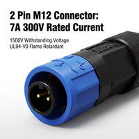 Connecteur étanche M12 OEM ODM 2 3 4 5 broches à verrouillage par poussée IP67 pour prise circulaire personnalisée, contacts en alliage de cuivre pour usage industriel