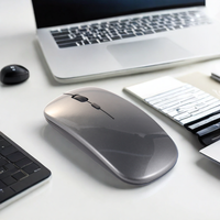 Souris sans fil mini rechargeable ultra-mince 3D optique USB 2.4G double mode LED Bluetooth pour ordinateur – En stock