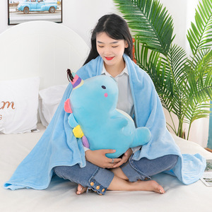 Bán chạy Kẹo dễ thương cho bé khủng long và Kỳ Lân bốn mặt đàn hồi flannel chăn gối trẻ em Bộ Quà Tặng Lễ hội búp bê - Product Image 4