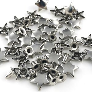 Juego de remaches de estrella plateados MM para cuero, remaches de estrella, remaches para prendas, remaches de cuero, tachuelas y púas para artesanía en cuero y ropa. - Product Image 3