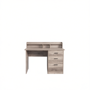 Escritorio para computadora con tres cajones, tablero de partículas laminado de triamina de 110x50x95cm para uso en el hogar y la oficina - Product Image 1