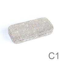 Nouvelle boîte à lunettes, boîte à lunettes de soleil en PU, boîte à miroir, emballage brillant, étui rigide, pochette pour lunettes de soleil