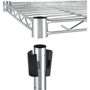 18 "w x 35" D x 70 "h אחסון מתכווננת כרום יחידת מדפה עם גלגלים - Product Image 6