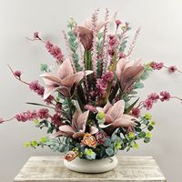 Ensemble de Décoration Haut de Gamme pour Table de Salon et Salle à Manger, Fleurs Artificielles Réalistes et Douces, Ornements Faits Main pour Nouvelle Maison et Hôtel Moderne