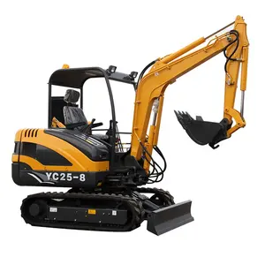 CE Certificate Easy Operating YC25-8 3 ton Crawler Moving Small Mini Excavator For Construction Digging