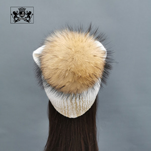 Janefur Custom Winter <strong>Hats</strong> With <strong>Pom</strong> Poms for Female Thick Warm Big Real Raccoon Fur Ball Angora Crochet <strong>Hats</strong> <strong>Women</strong> - Product Image 2