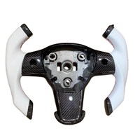 Volant en fibre de carbone véritable en gros, compatible avec Tesla Model Y 3 X S, utilise les boutons du véhicule d'origine