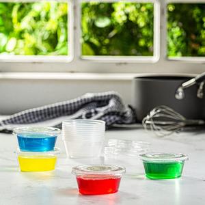 Contenedor de Salsa Desechable de Plástico, Mini Vaso de Porción de PP con Tapa - Product Image 3