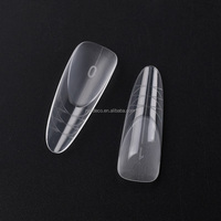 NADECO French Oval Round Dual Form Nail Tips Gel Extension Full Cover Nail Molds for Nail Art Design Salon & DIY