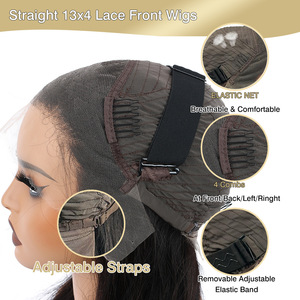 Perruque frontale ondulée souple de 16 pouces, blonde, pour femme, petit bonnet, fibre haute température transparente, pré-épilée, sans colle, usage quotidien 13x4 - Product Image 4