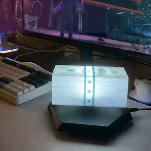 Gift <b>Light</b> Set Magnetic Levitating Money Lamp LED 3DPrinted Floating Night Bill <b>Light</b> Colorful <b>Plug</b>-In Desk Toy for Home Office - Product Image 1