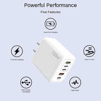 5 Port PD 120W Pengisi Daya Dinding Pengisian Cepat dengan Desain Lipat Pengisian Nirkabel Magnetik Colokan US/EU/UK untuk Laptop Ponsel