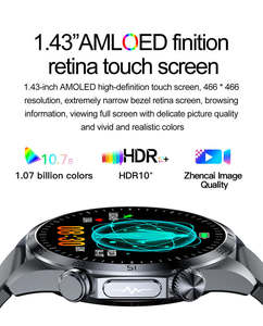Reloj Inteligente AMOLED de 1.43 Pulgadas 466 * 466 con Monitor de Salud Múltiple, Temperatura, Grasa Corporal, Frecuencia Cardíaca, Llamadas BT, TK29, ECG - Product Image 3