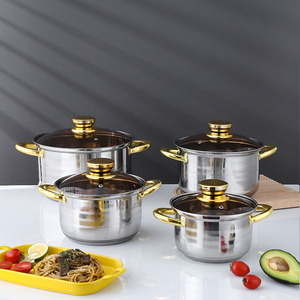 Ensemble <span class=keywords><strong>de</strong></span> casseroles en acier inoxydable poli Yuedisi, double fond, compatible induction, 12 pièces, avec couvercles <span class=keywords><strong>de</strong></span> qualité - Product Image 6