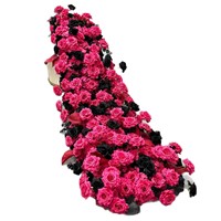 Chemin de table floral moderne en soie fait main, réaliste et de couleur personnalisée, avec fleurs artificielles pour la Saint-Valentin