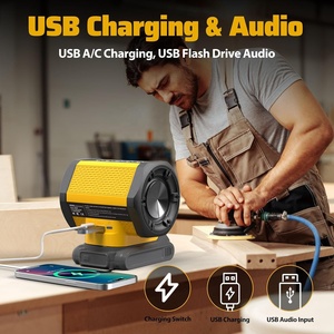 <span class=keywords><strong>Altavoz</strong></span> Bluetooth Inalámbrico Portátil Compatible con Batería DeWALT 20v Max con Carga USB-A/C para Obras, Campamentos y Fiestas - Product Image 5