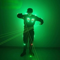Costume LED de robot DJ de scène de danse de salon pour adulte avec gant laser unisexe, mode Noël, Nouvel An, anniversaire