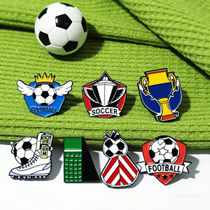 En gros, Pin's de revers en alliage de zinc, émail souple, motif <span class=keywords><strong>but</strong></span> de football, style personnalisé, pour événements sportifs et zones de supporters - Product Image 1