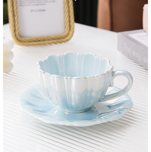 New <b>Chinese</b> Style Eco-Friendly 240ml Porcelain Ceramic Coffee/<b>Tea</b> Cups and Saucers <b>Set</b> Colorful Gift Mug for Girls - Product Image 1