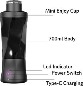 เครื่องปั่นแบบพกพาแบบชาร์จไฟได้ 22000RPM เครื่องคั้นน้ำผลไม้ความเร็วสูง USB เครื่องทำสมูทตี้ - Product Image 5