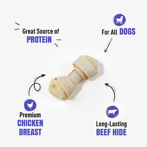 Pal's Delight Dog High Protein Rawhide Chews Clean Teeth Pet Food 2.5 "Rawhide Bone avec Poulet 10CT pour Dog Snack and Treats - Product Image 2