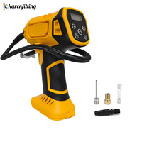 Gonfleur de pneu compresseur d'air portable pour voitures, pompe à air de pneu de voiture électrique alimentée par batterie rechargeable sans fil 20V jaune