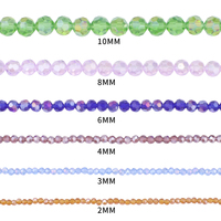 2 3 4 6 8 10mm AB Perles rondes en cristal pour bracelets Perles rondes en verre à facettes pour la fabrication de bijoux Fournitures de bricolage Charms