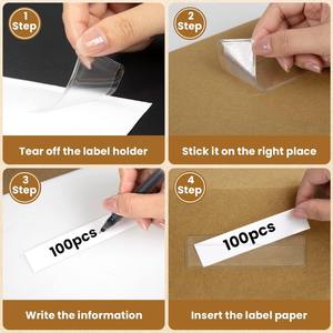 <span class=keywords><strong>Etiqueta</strong></span> de estante adhesiva con tarjeta de índice en blanco, bolsillos, <span class=keywords><strong>etiqueta</strong></span> de estante transparente, <span class=keywords><strong>etiqueta</strong></span> de papel adhesiva para estantes de buzón de estantería/ - Product Image 4